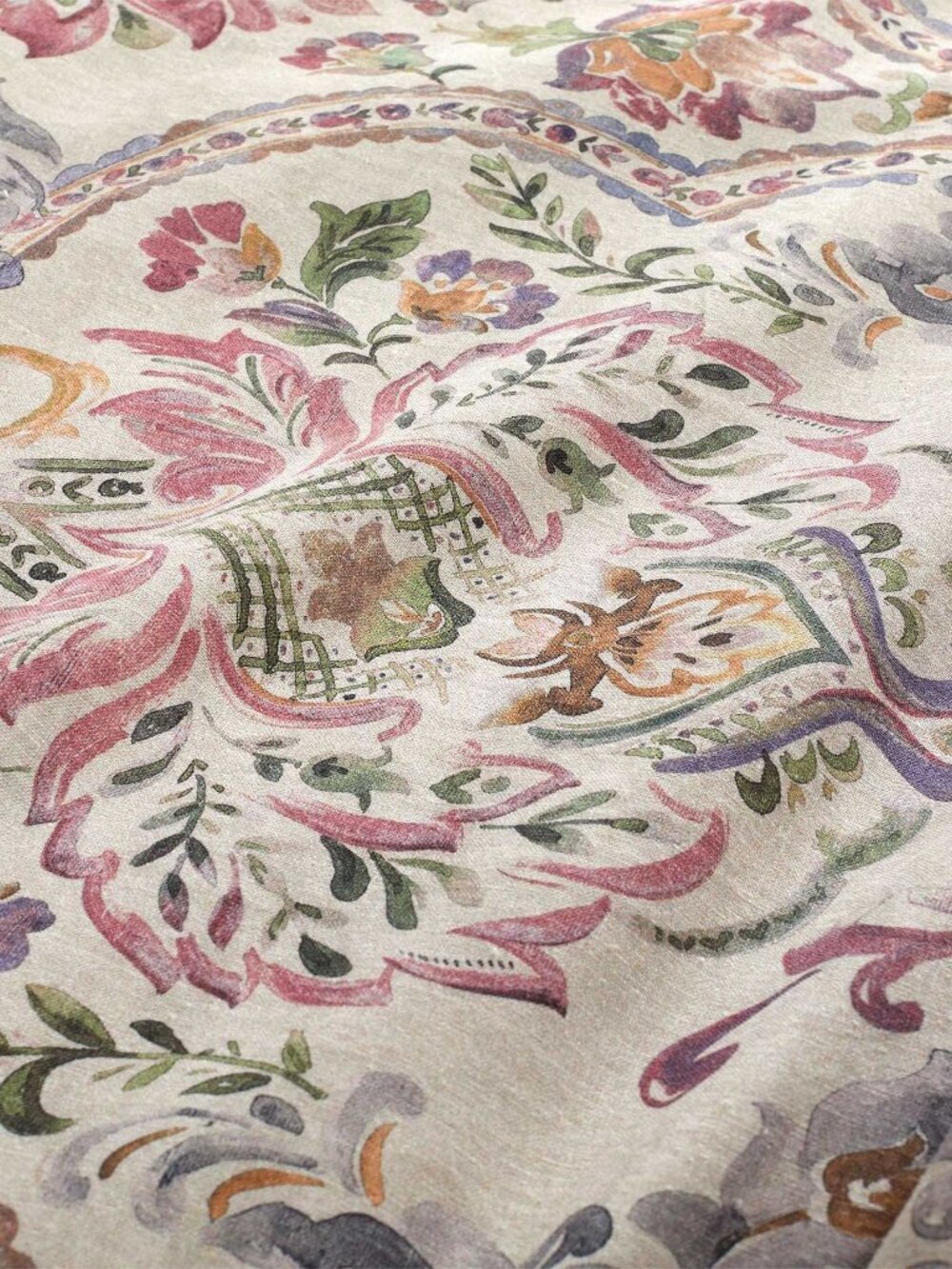 Pottery Barn Ivana Print Jacobean Floral Paisley Duvet Cover & Two Euro Shams